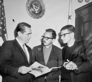 Photo of 1965. Kittlaus and Cohen visit Congressman Ed Reinecke in his Washington DC office on way home to California from the Selma March.