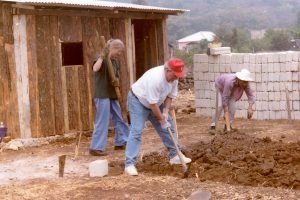 Photo of Digging foundation for the pigsty, first element in a new cooperative in Las Margaritas. (1998)