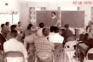 Photo of 1970. Speed Leas leading a conflict management workshop for clergy.