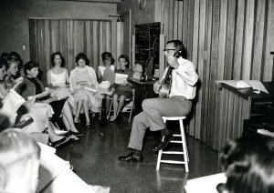 Paul Kittlaus on Banjo, 1960 -- Working with youth group at Kensington Church, San Diego.
