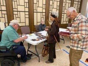 Paul Kittlaus at book reading and signing at Pilgrim Place for Organizing Justice Church